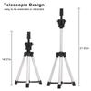 Adjustable Height Wig Stand Tripod Aluminum Alloy Wig Tripod Stand  For Hair Salon