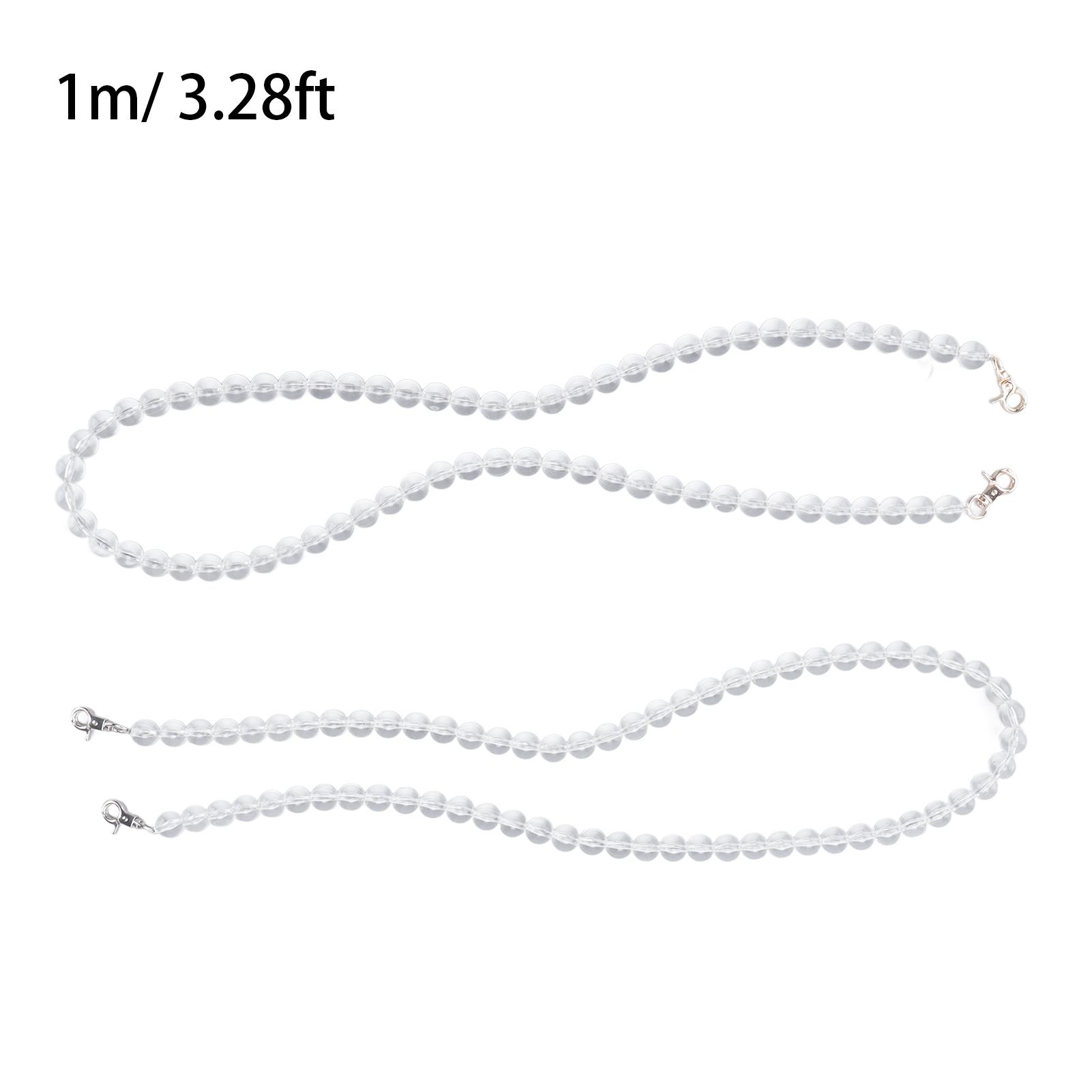 

2 Pcs Beads String Decoration 14mm Acrylic Transparent Wear Resistant Straight Hole Curtain Wedding Accessories