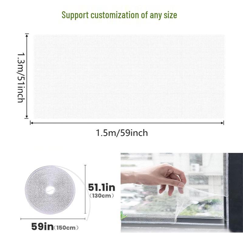 Invisible Summer Self-Adhesive Insect-Proof Polyester Window Mesh – DIY Cuttable Mosquito Net Screen