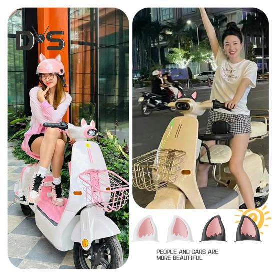 1 Pair Motorcycle Helmet Cat Ear Decoration Adhesive Scooter Cycling Bicycle Motorbike Skateboarding Helmet Decorative Ear Helmet Accessories