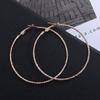Simple Geometrical Gift Party Jewelry Hoop Earrings Shiny Print Big Circle Earrings