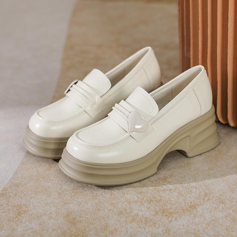 Genuine leather flat for Huizhou women's shoes grape mother same leather shoes versatile autumn and winter new platform loafers women