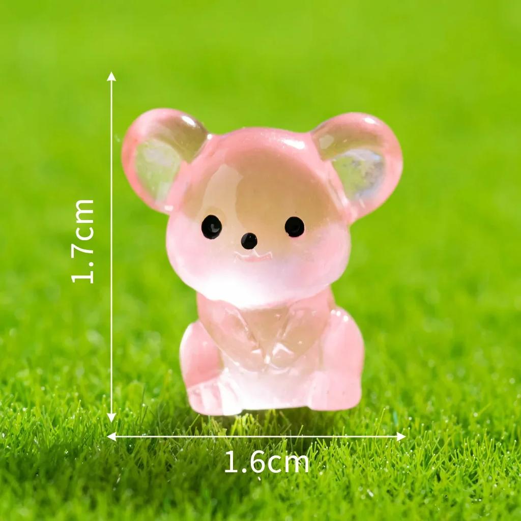 12/24/48Pcs Cute Mouse Ox Tiger Night Glow Cute Luminous Twelve Zodiac Resin Dolls Desktop Car Decorations Small Ornaments Gifts