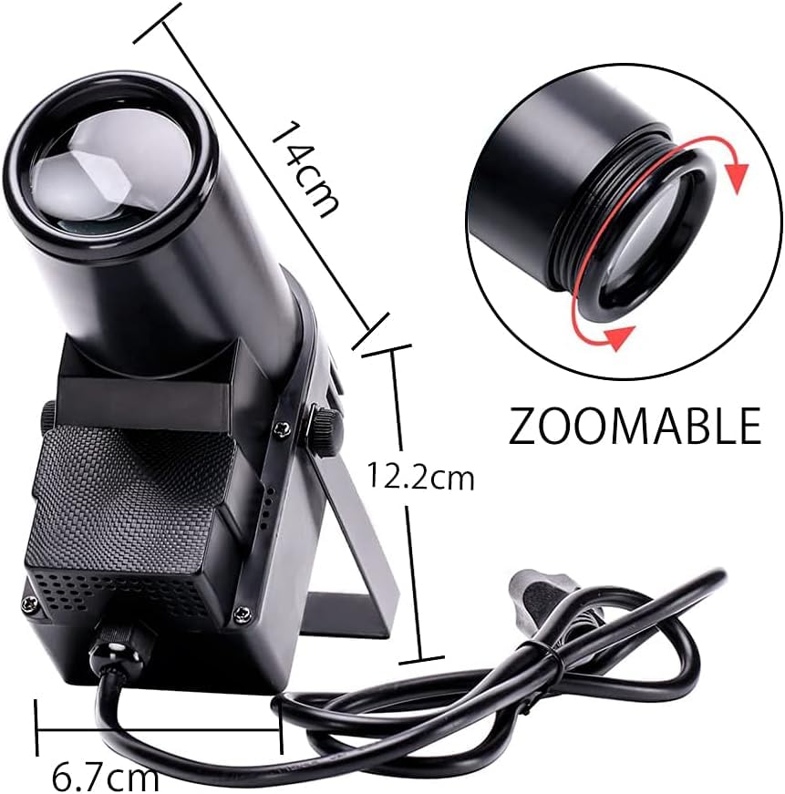 U`King LED Pin Spotlight, Stage Light, 15W RGBW (Red, Green, Blue, White), DMX512 Compatible, Auto Sound Mode, Lighting Effects, for Home Parties,