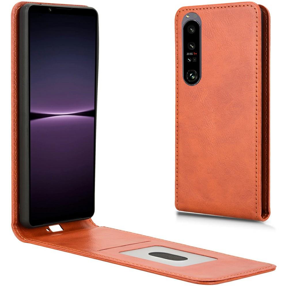 

Чехол для Sony Xperia 1 IV 5G с отделением для карт, магнитный вертикальный откидной кожаный чехол для телефона Orange