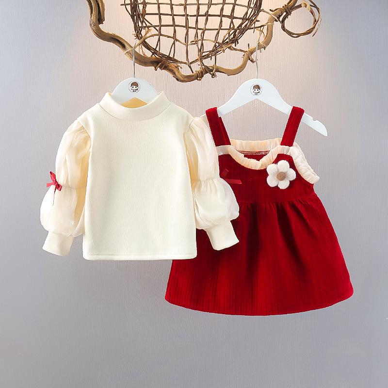 Baby Girls' Winter Fleece Dress Set, 1-3 Years, Two-Piece