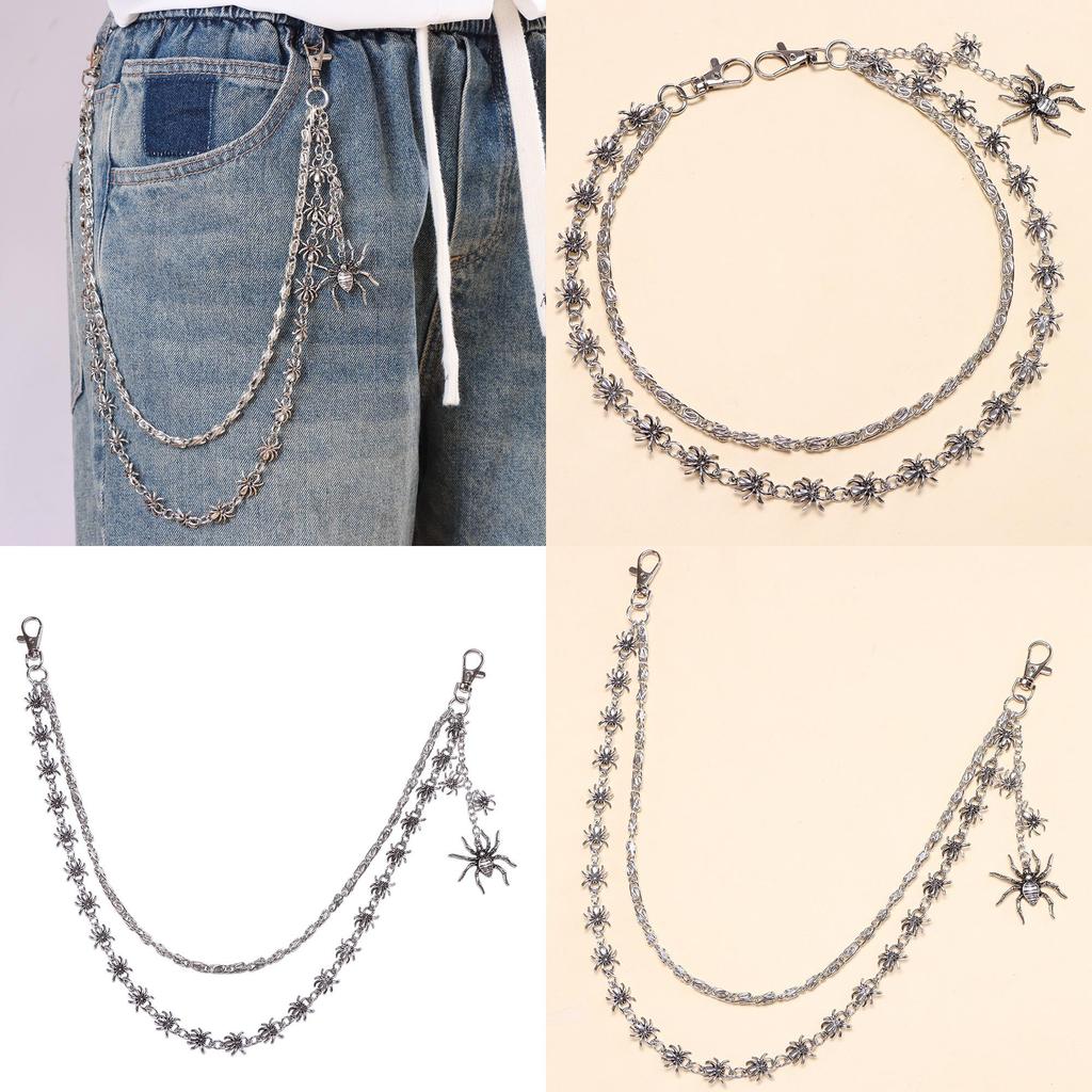 Dark Fantasy Waist Chain With Lobster Clasp And Double Layer Spider Design For Adults