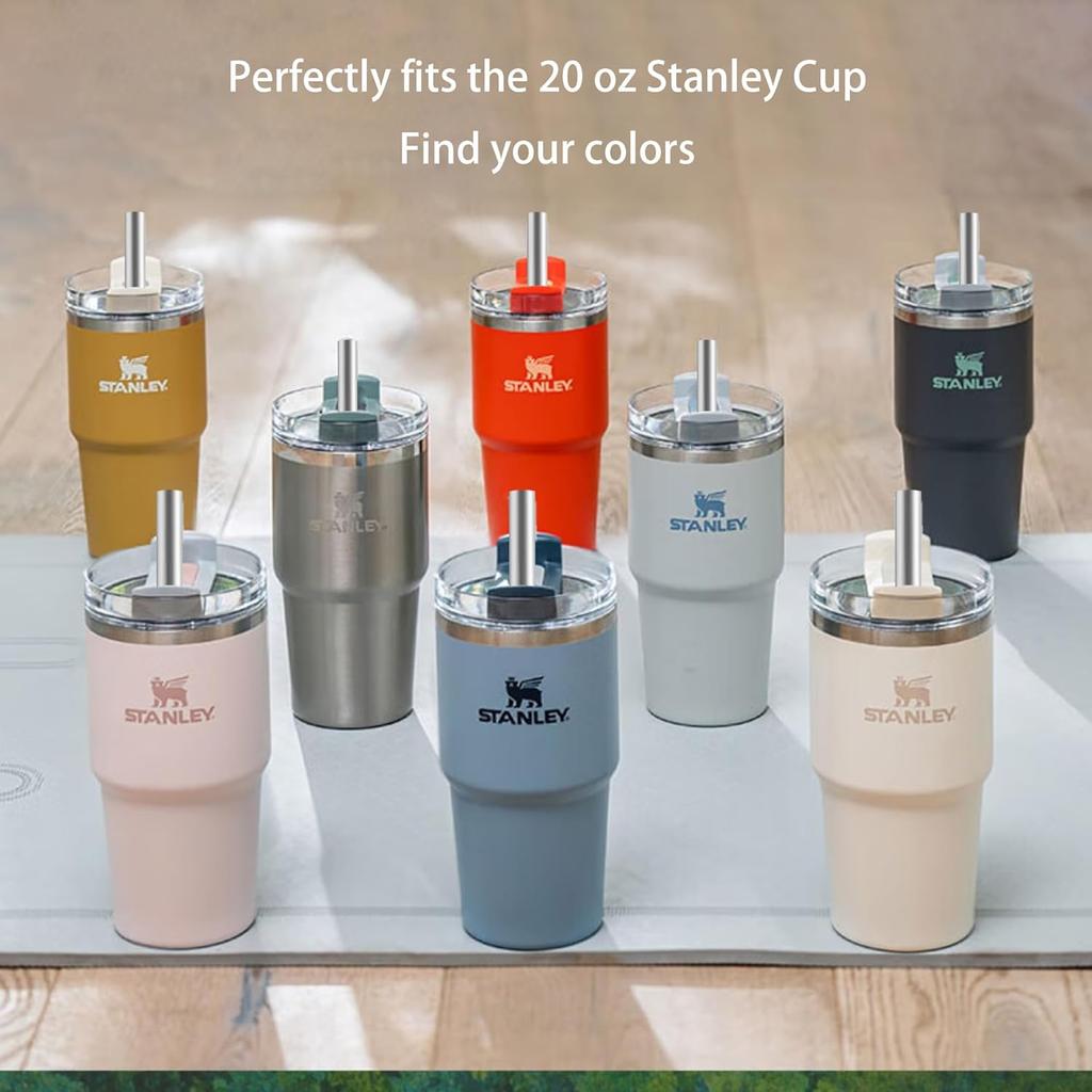 Pure Titanium Reusable Straws with Silicone Tips,Travel Case & Cleaning Brush,BPA Free & Eco Friendly,Dishwasher Safe,Fits 20-30oz Tumblers (Titanium