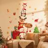 1pc Cartoons Animal Christmas Wall Stickers Removable PVC Holiday Decorations for Bedrooms, Living Rooms, Party Home Decoration