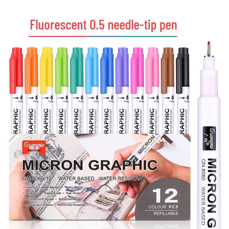 

24-Color Retro Fine-Liner Pen Set: Needle-Tip Drawing & Outlining Pens for Anime 05