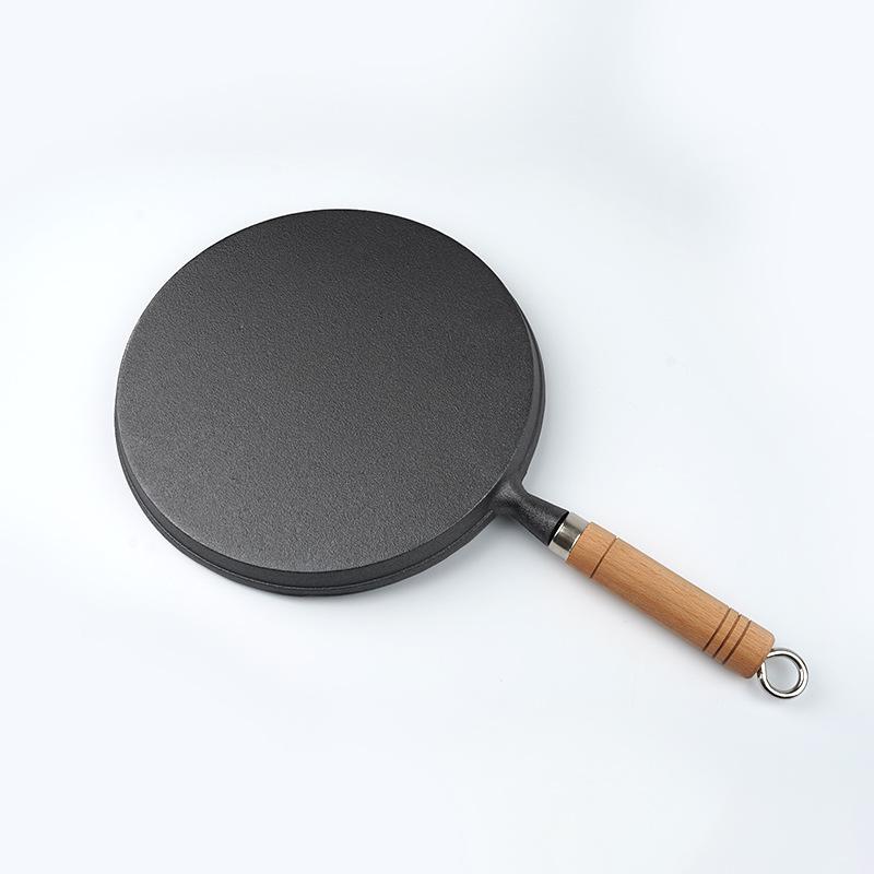 Sartén Antiadherente de Hierro Fundido sin Recubrimiento de 26 cm para Tortitas, Crepes y Pizza