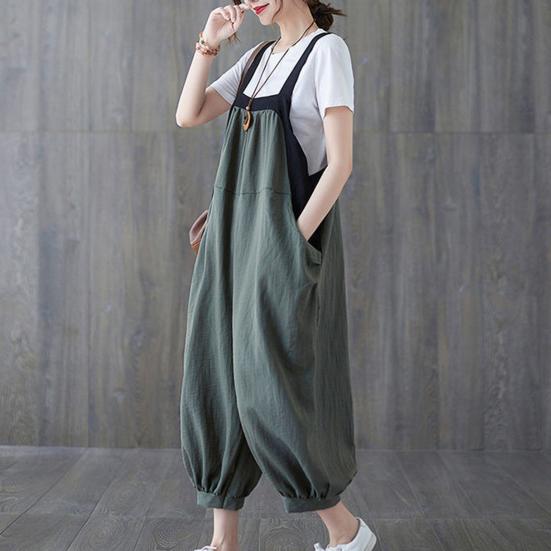 Женский летний комбинезон без рукавов с квадратным воротником — фото 11