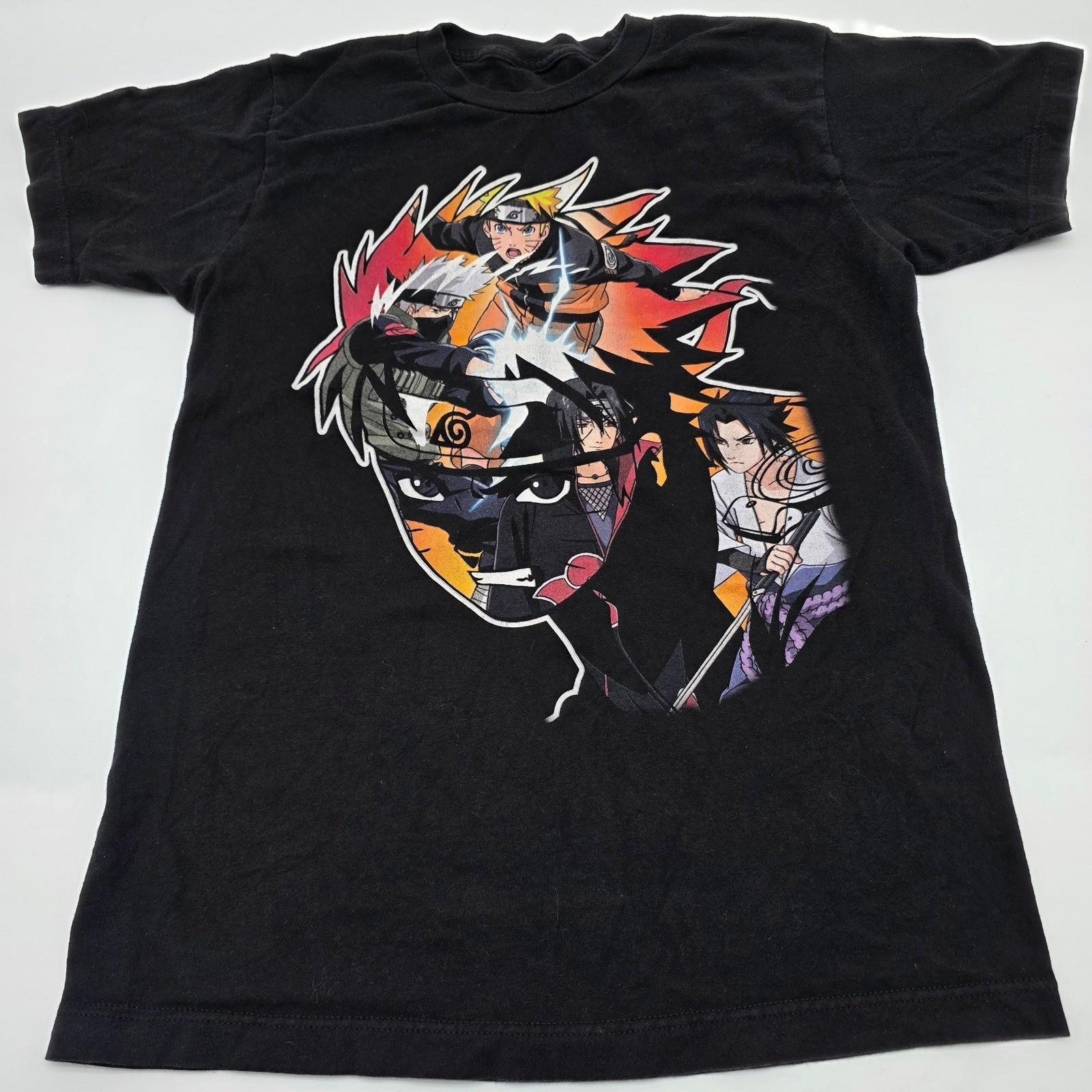 Naruto Graphic Tee Shirt Mens Small Black Shippuden Anime Sasuke Kakashi Unisex T-Shirt XL