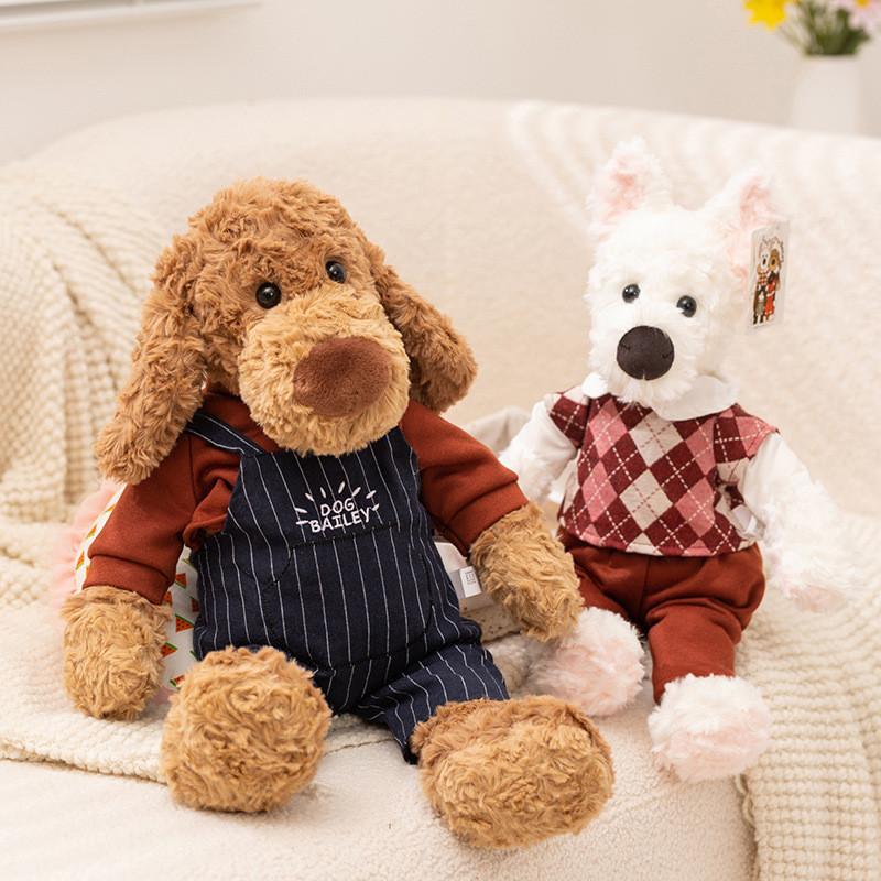Animal Plush Dog Doll With Clothing Design For Kids Gift