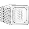10 Pack 1/6 Size Clear Food Pan Lids Polycarbonate Universal Handled Food Pan Li
