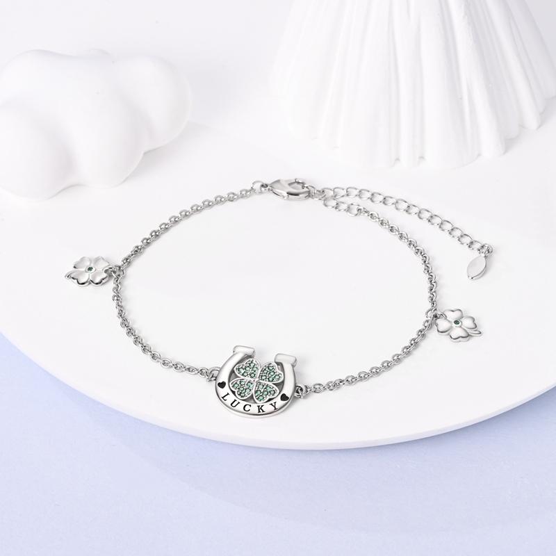 Fashion Lucky Sunflower Pendant Bracelets for Women Sparkling Zircon Infinity Symbol Bracelet Valentine's Day Jewelry
