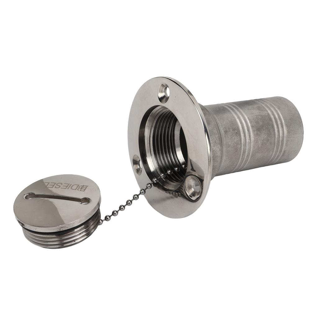 Deck Filler 316 Stainless Steel Right Angle 1.5 Inch Boat Filler Hardware with Key for Yacht Ship DIESEL