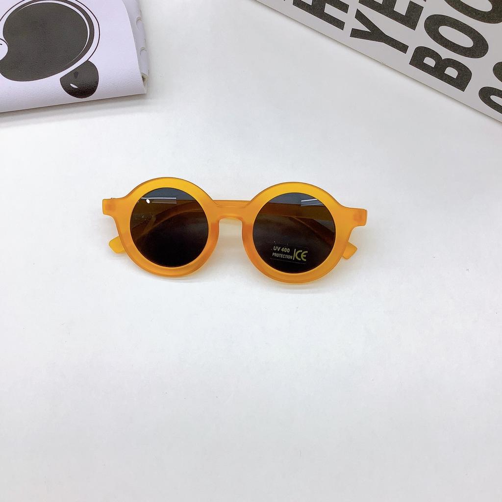New Children's Round Frame Sunglasses Lightweight PC Frame Elastic Paint Cute Small Face Sunglasses for Boys and Girls Cool Cute