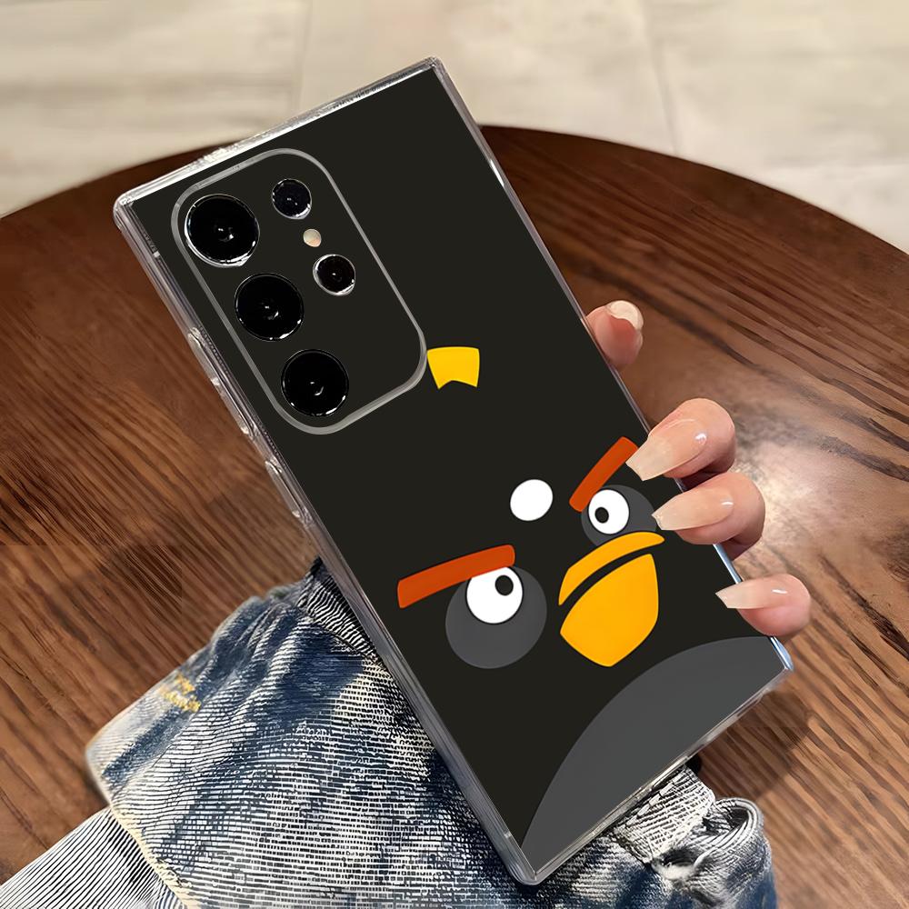 A-angry Birds Phone Case For Samsung S26 S25 S24 Ultra S23 Fe S22 S20 S21 Plus Plus 5G Fe Transparent Cover
