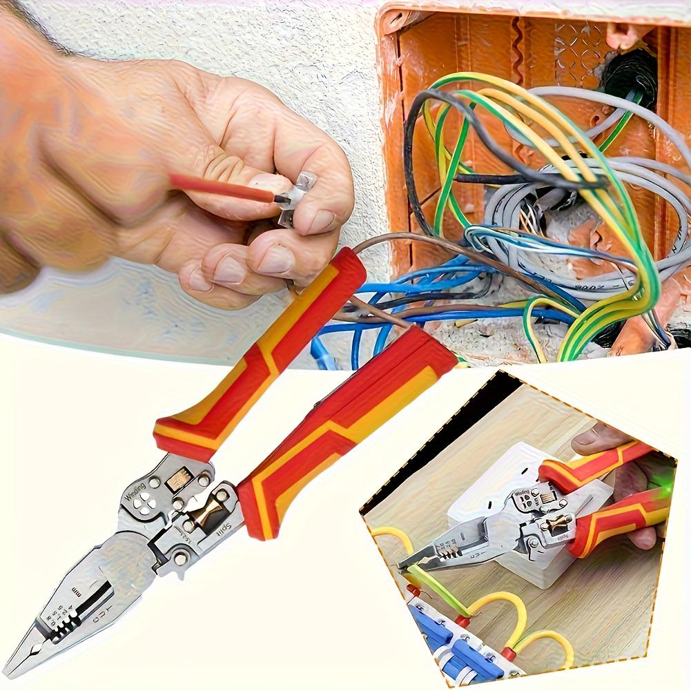 8-in-1 Multifunctional Wire Stripper & Cutter with Crimper and Voltage Tester for Electricians