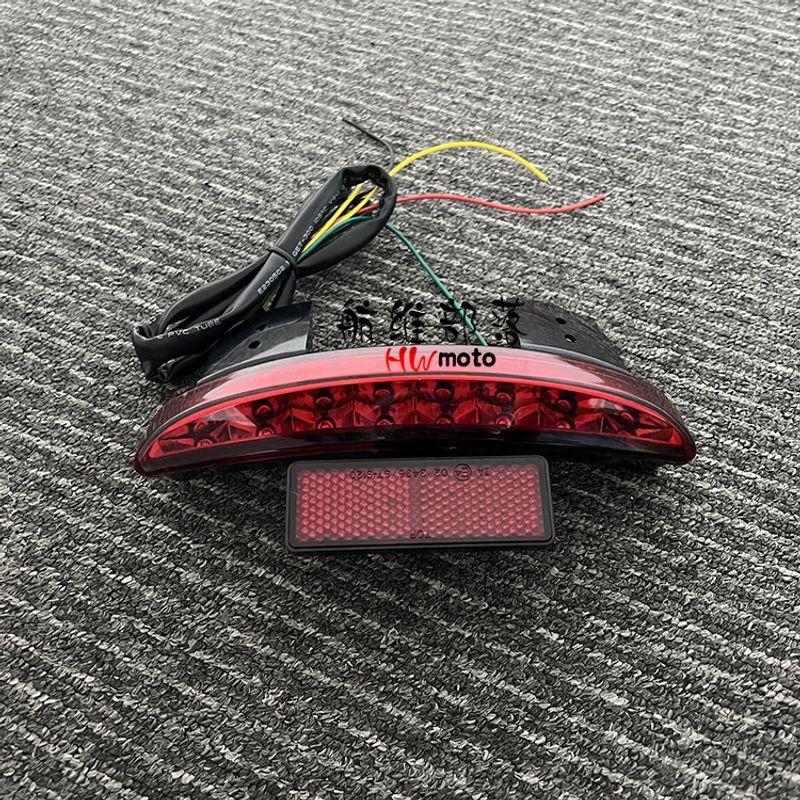 

Harley Xl883 Xl1200n X48 Restoration Short Rear Mudguard Led Tail Light Stop Lamp Driving Lamp Steering Red shell five-wire (with turn signal function)