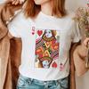 Spielkarten Herz K/Q Grafik T-Shirts Paare Y2k Mode Königin König T-Shirts Harajuku Lustig Freund Freundin T-Shirt Liebes Shirt