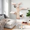 GYMAX Cat Walk Cat Tower Wall Mounted Cat Tree Width 181cm X Depth 181cm Cat Step Wall Cat Climbing Shelf Wooden Cat House Cat Shelf Cat Furniture