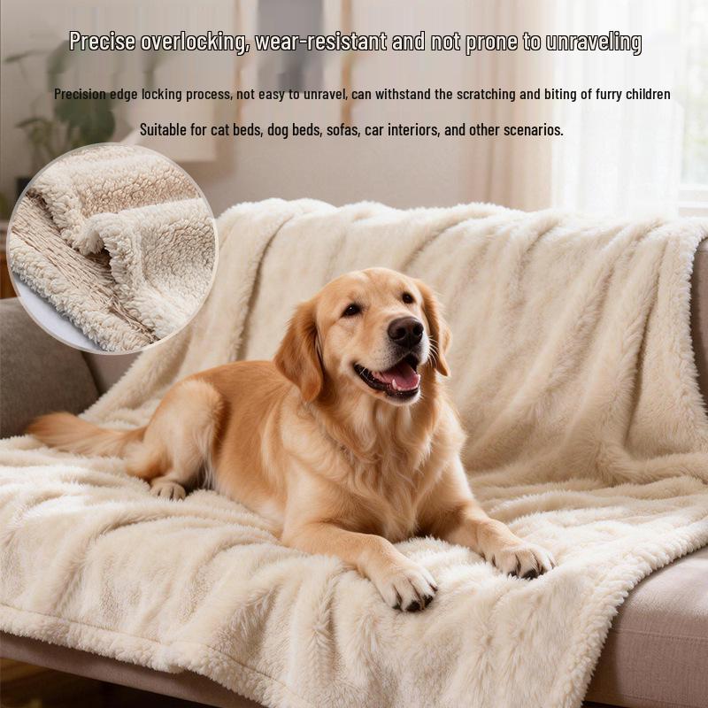 Waterproof Pet Blanket - Thickened, Comfortable PV Velvet Sherpa Mattress for Dogs