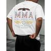 European Size Casual Short-Sleeved T-Shirts for Summer Outdoor Activities in Mixed Martial Arts, Featuring Trendy Prints for Men, Loose-Fitting Styles