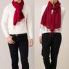 Pashmina Collection Cashmere Silk Stole Gift Box Wine Red 45x180cm