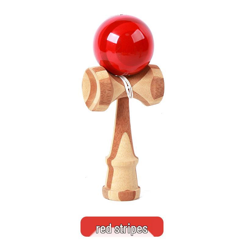 Traditional Bamboo Wood Kendama Skill Toy - Puzzle Ball and Sword Gift