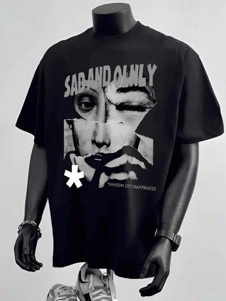 2025 New Man Summer Mens Washed TShirt Vintage Printed TShirt Harajuku Casual Cotton Short Sleeve Acid Wash TShirts Top