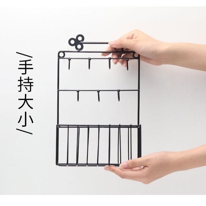 Key Rack Kitchen Storage Basket Metal Key Hook Iron Decorative Wall Hanging Earrings Jewelry Hook Home Decoration Racks