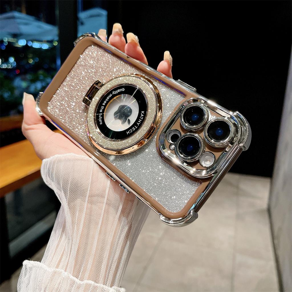 The Dual-color Stand Magnetic Phone Case Is Suitable for The IPhone16promax Shell and The Apple 15plus Protective Case To Prevent Drops