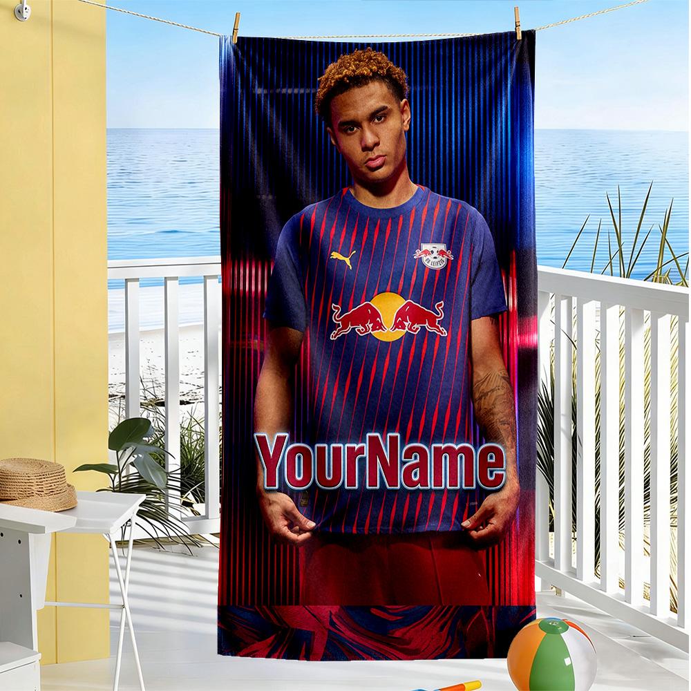 Rb Leipzig Customize Text Beach Towel Quickdry Soft Microfiber Portable For Swimmingbeachcamping Travel Beach Accessoriesgym