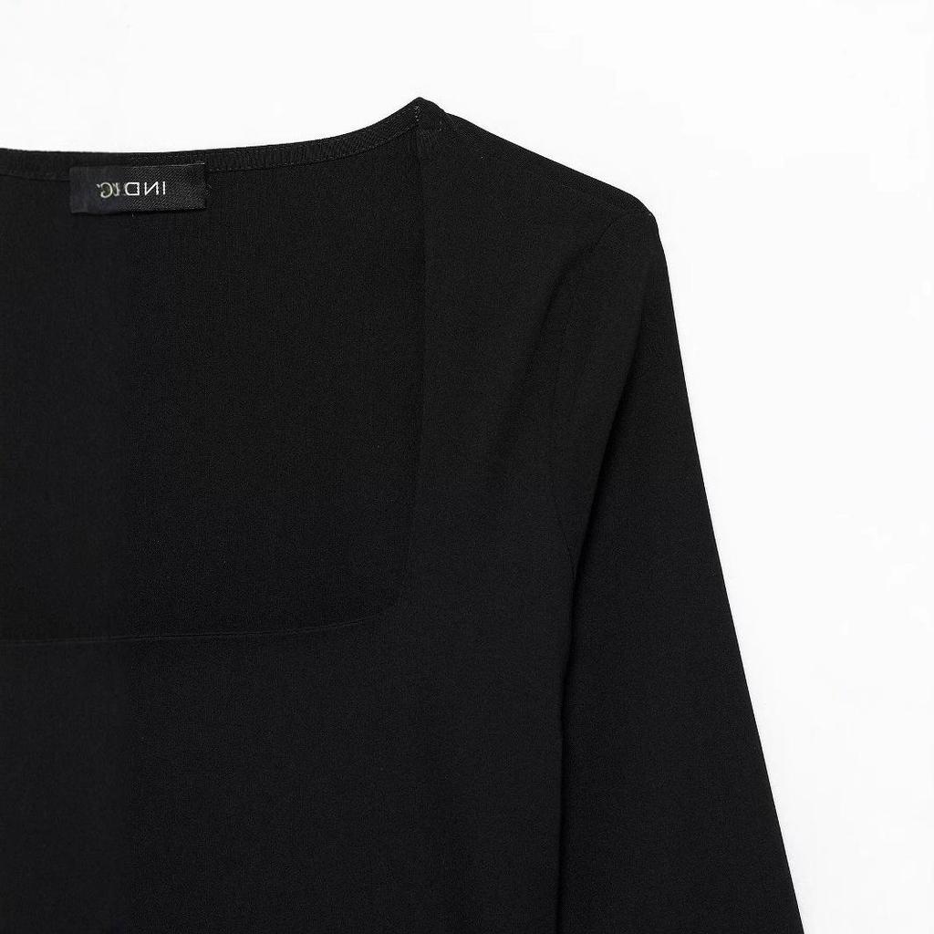 TAOP&ZA Women's Elegant Square Neck Balloon Silhouette Short Dress - Early Spring Collection