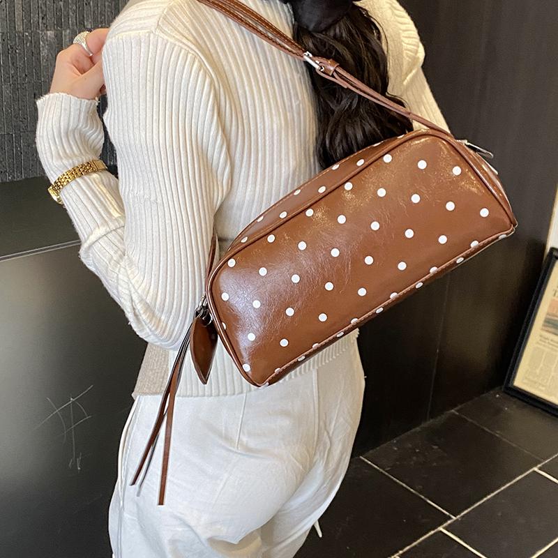 Frühlings-PU-Punkte Herzförmiger Anhänger Umhängetaschen Taschen Hohe Qualität Süße Handtaschen mit Obergriff Exquisite Vielseitige Mode Umhängetaschen