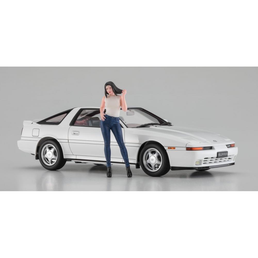 Hasegawa 124 Toyota Supra A70 2.0GT Twin Turbo 1990 wGirls Figure Plastic Model SP614 (Car)