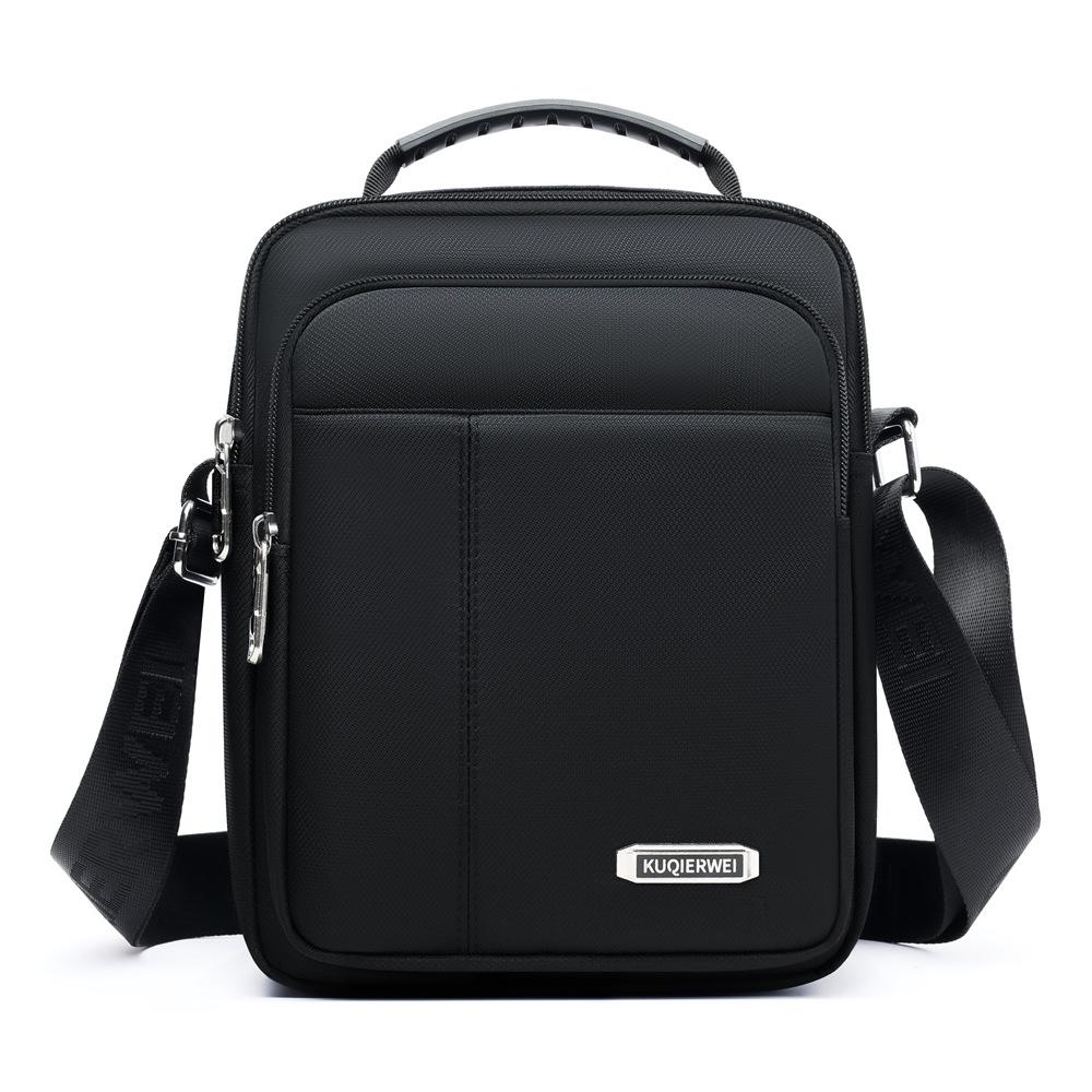 Waterproof Nylon Crossbody Bag for Men Casual Shoulder Messenger Bag with Handle and Zip
