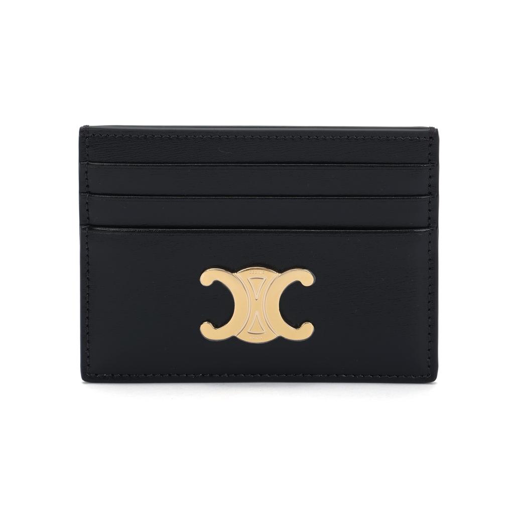 Celine Triomphe Calfskin Card Holder Women Accessories Black 10L833DPV-38NO