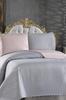 Sanem Double Sided, Full Size Bedspread Set, Coverlet 230x250 with Pillowcase Pink Gray
