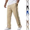 Men's Plus Size Casual Pants with Waist Loose Straight Leg Button Closure Fall Trousers