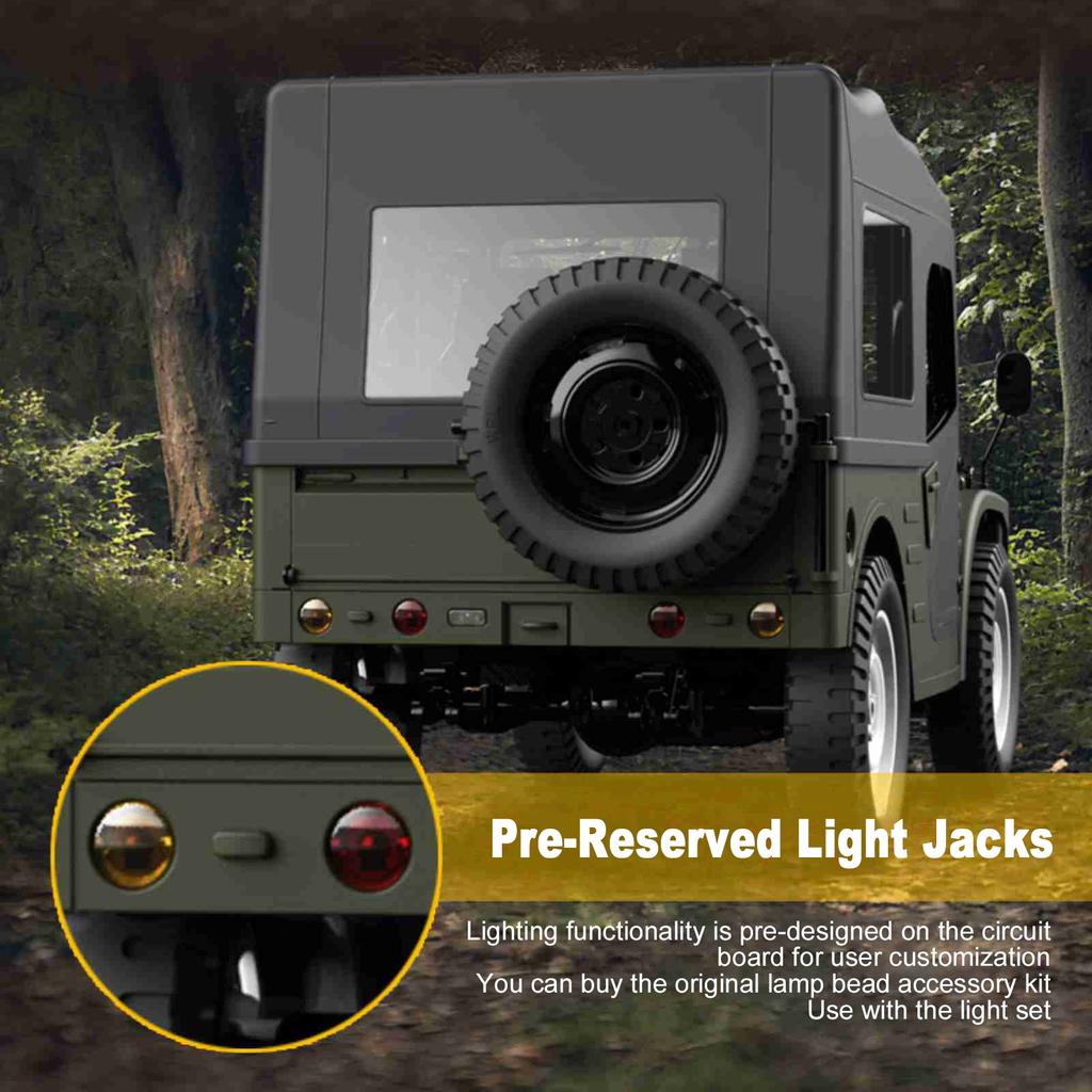 1:10 Scale RC Crawler, 4WD All Terrain Off Road Vehicle, Electric Remote Control Car with Removable Doors and Roof Green