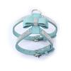 Harnais pour animaux de compagnie avec nœud en strass brillant pour la poitrine et le dos Chien de petite et moyenne taille Laisse pour chat pour la promenade Extérieur Anti-évasion