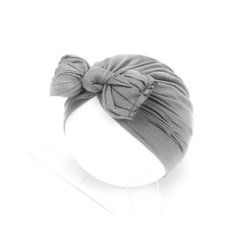 Wrinkled Baby Bow Hat Baby Solid Color Knot Hoodie Hats & Caps (infant Unisex)