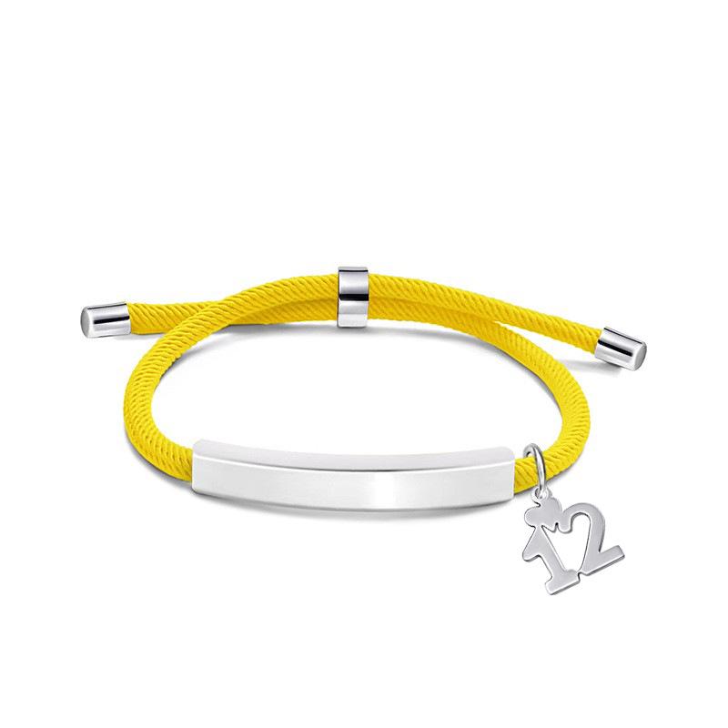 Multi-color Engravable Stainless Steel Bracelet with Number 16 Charm