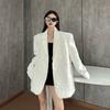 Blazer Jacquard de Lux cu Design de Nișă și Guler cu Perle pentru Femei Primăvară Toamnă Umeri Matlasați Blazer Elegant cu Temperament Îmbrăcăminte Exterioară