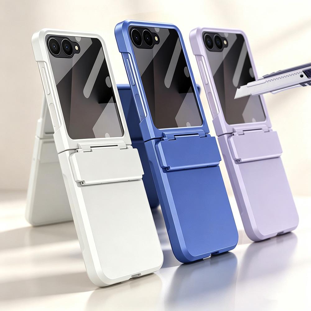 Flat Hinge with Front Glass Full Protective Cover For Samsung Z Flip 8 Flip7 FE Galaxy Z Flip 7 6 5 Slim Anti-slip Back Cover