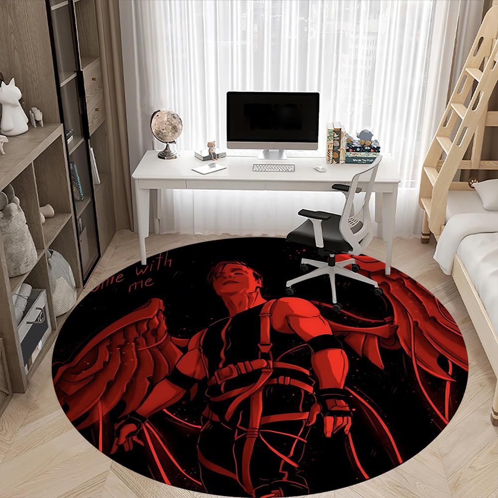 1PC Rammstein Office Round Rug, Non-slip, Soft and Durable Office Rug for Interior Decoration, Perfect for Office, Beautiful Decoration