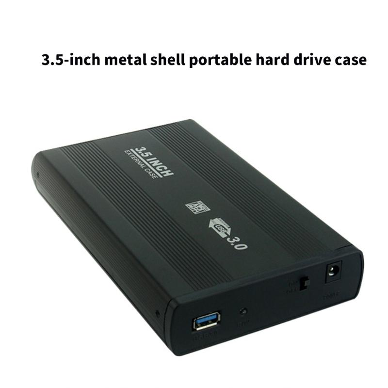 Aluminum 3.5inch Hard Drive Enclosure Case Support USB3.0 for Easy Installation and Travel